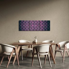Obraz fialovej textúry (s hodinami) (90x30 cm)