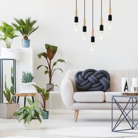 Luster na lanku SIMON 5xE27/60W/230V čierna