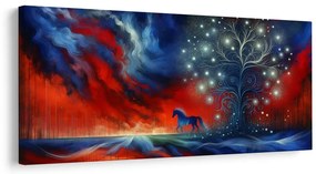 Obraz magický strom života s koňom