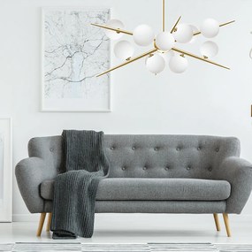 Toolight Toolight, stropné svietidlo 8xG9 APP998-12CP, biela-zlatá, OSW-05553