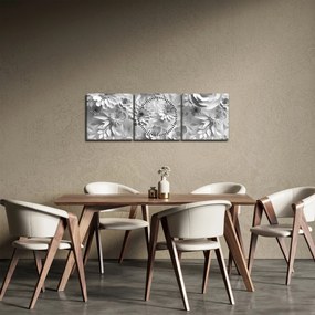 Obraz - Biele kvety (s hodinami) (90x30 cm)