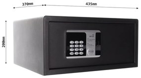 Rottner Nábytkový elektronický trezor RFID LAP, 200 x 435 x 370 mm, RFID čip/karta