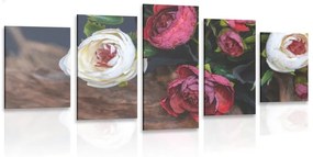 5-dielny obraz kvetinové vinobranie - 100x50