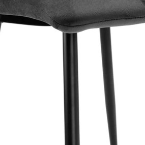 Jedálenská stolička DENVER zamatová, čierna / grafitová