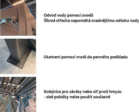 DEOKORK Záhradný hliníkový altánok LUXURY 6x3,5 m (grafit)