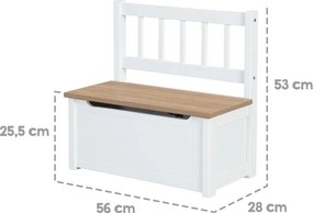 Biela detská lavica Woody – Roba