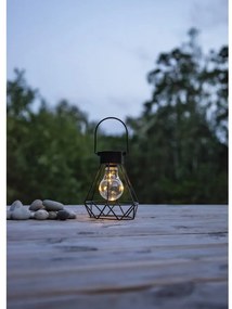 Čierny LED lampáš Star Trading Eddy, výška 15,5 cm