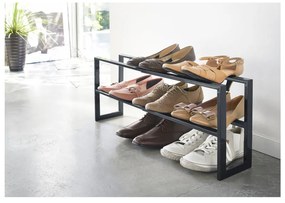 Čierna polica na topánky YAMAZAKI Line