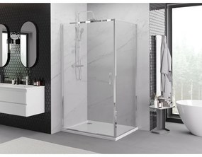 Mexen Exo, sprchovací kút s krídlovými dverami 100 x 95 cm, 6mm číre sklo, chrómový profil, 817-100-095-01-00