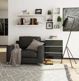 Komoda K60 3SZ CLP grafitová, lesk
