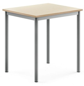 Stôl BORÅS, 700x600x720 mm, laminát - breza, strieborná