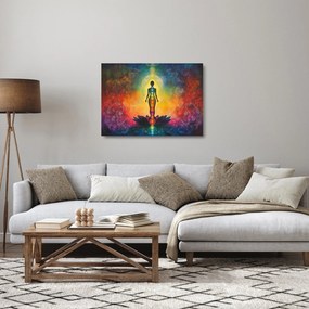 Sklenený obraz - Žena a čakry (70x50 cm)