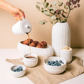 räder Čajová kanvička s hrnčekom White Knitting