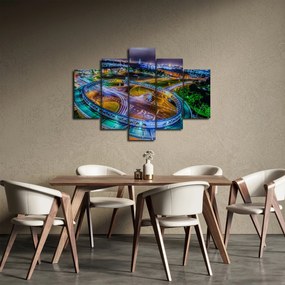 Obraz - panoráma nočného mesta (150x105 cm)