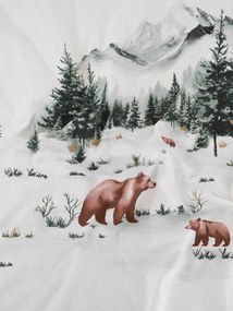 Vianočná bavlnená obliečka na vankúšik Renforcé 40 × 40 cm - Medvede v zime