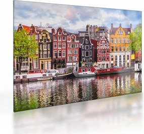 Sklenený obraz - Amsterdam, tanečné domy (70x50 cm)