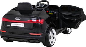 Ramiz Audi E-Tron Sportback pre deti Čierna + Pilot + pohon 4x4 + pomalý štart + rádio MP3 + LED