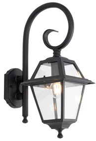 Klasická vonkajšia nástenná lampa čierna IP44 - Berta
