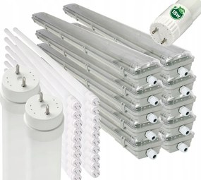 10x Hermetické svietidlo 120 cm - lampa + trubice 20x LED do garáže