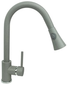 Gamma Taru, vysoká drezová batéria s výsuvným výtokom, šedá škvrnitá, GMA-BT-G