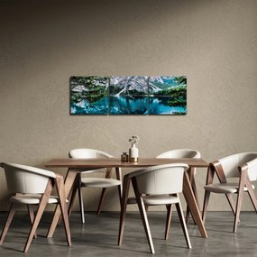 Obraz Jazerá v Alpách (s hodinami) (90x30 cm)