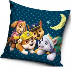 Velúrový vankúš Paw Patrol - Labková patrola - motív Nočná hliadka | 40 x 40 cm