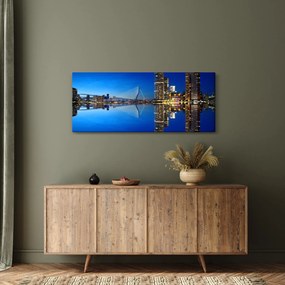 Obraz - nočný Rotterdam (120x50 cm)