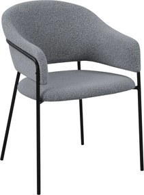 Jedálenská stolička Inga, holubia sivá štruktúrovaná látka