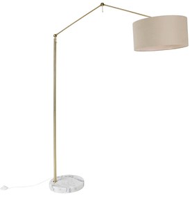 Stojaca lampa zlatá so svetlohnedým tienidlom 50 cm nastaviteľná - Editor