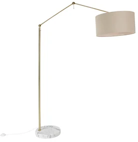 Stojaca lampa zlatá so svetlohnedým tienidlom 50 cm nastaviteľná - Editor