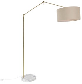 Stojacia lampa zlatá s tienidlom svetlohnedá 50 cm nastaviteľná - Redaktor