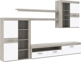 Obývacia stena Zumba, dub pieskový/biela