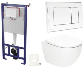 Závesný wc set SAT Fusion do ľahkých stien / predstenové vírové splachovanie SIKOSSTORFU21, 1 ks