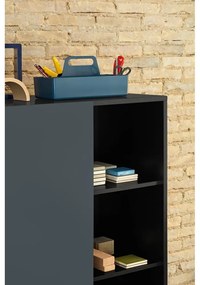 Čierno-antracitová vysoká komoda s posuvnými dverami 120x140 cm Nube – Teulat