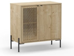 Nízka komoda v dekore duba v prírodnej farbe 80x80 cm Inca – Marckeric