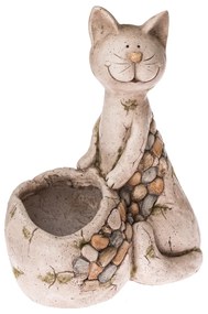 Keramický obal na kvetináč Sediaca mačka, 21,5 x 43 x 32,5 cm