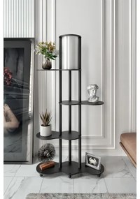 Stojacia lampa s poličkami NOTO 1xE27/40W/230V čierna