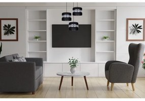 Luster na lanku CORAL 3xE27/60W/230V čierna/chróm pr. 45 cm