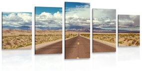 5-dielny obraz cesta v púšti