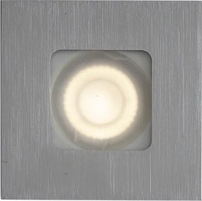 Sada 6 moderných zapustených bodových svetiel Gunmetal Square IP44 - Qure