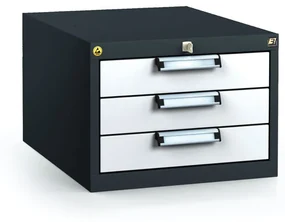 Alfa 3 Antistatický závesný ESD box pre pracovné stoly 351 x 480 x 600 mm, 3 zásuvky