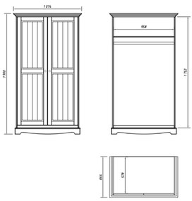 PROXIMA.store - Rustikálna šatníkoa skriňa 2.0 - BELLUNO ELEGANTE FARBA: biela - dub