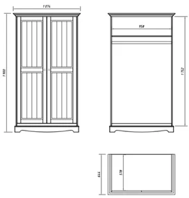 PROXIMA.store - Rustikálna šatníkoa skriňa 2.0 - BELLUNO ELEGANTE FARBA: biela - dub