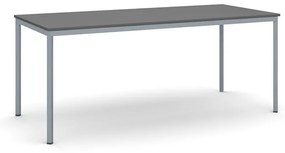 Stôl jedálenský, 1800 x 800 mm doska sivá, podnož tm. sivá