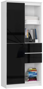 Skriňa Rexa II 80 cm biela/čierna