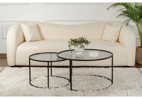 Súprava konferenčných stolíkov Aurum Black and Grey 80 cm, 2 ks