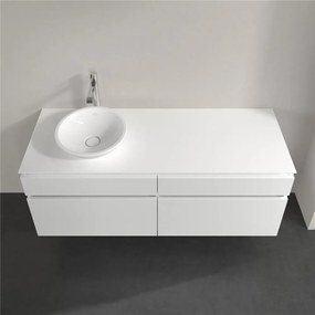 VILLEROY &amp; BOCH Legato závesná skrinka pod umývadlo na dosku (umývadlo vľavo), 4 zásuvky, 1400 x 500 x 550 mm, White Matt, B58800MS