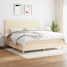 Boxspring posteľ s matracom krémová 200x200 cm látka 3142446