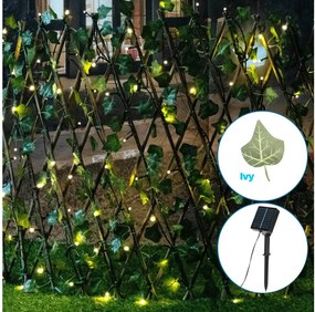 Aigostar - Solárna LED dekorácia Ivy, 102xLED/2x0,7m, IP65, teplá biela