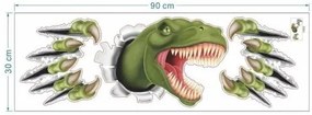 Samolepiaca dekorácia 3D Dinosaurus, zelená